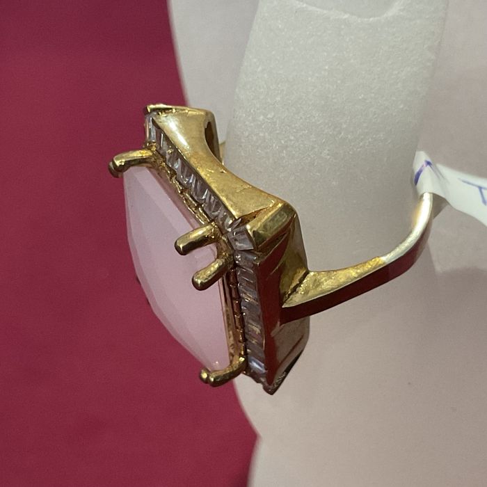 Anel prata banho ouro medi,16 mm