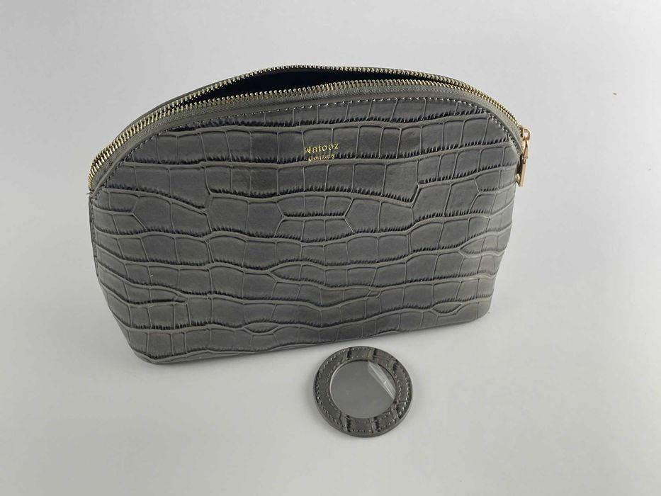 Kosmetyczka damska podróżna 30x19 cm szara (B137)