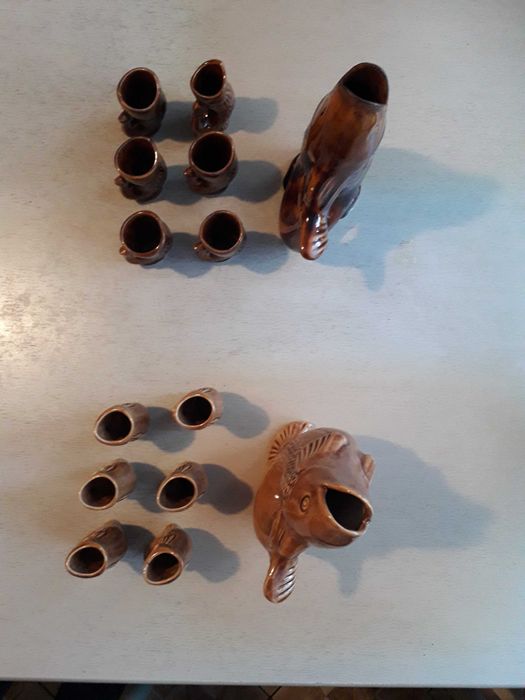 Karafki ceramiczne Mirostowice Ryby 2 KOMPLETY
