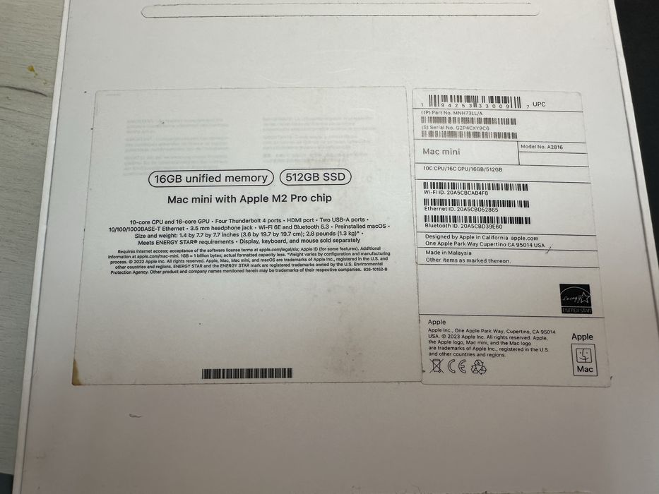 Apple Mac mani 512 gb M2 Pro 2023 р Стан нового коробка + чеки