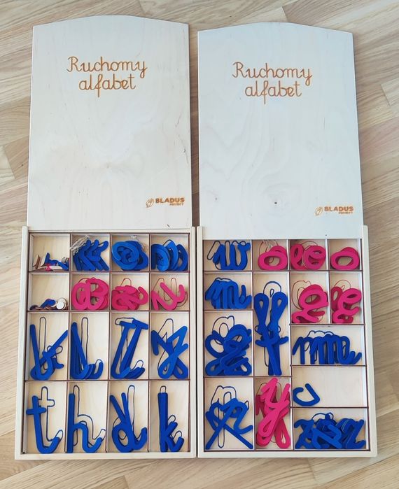 Ruchomy alfabet drewniany Montessori Kuiki