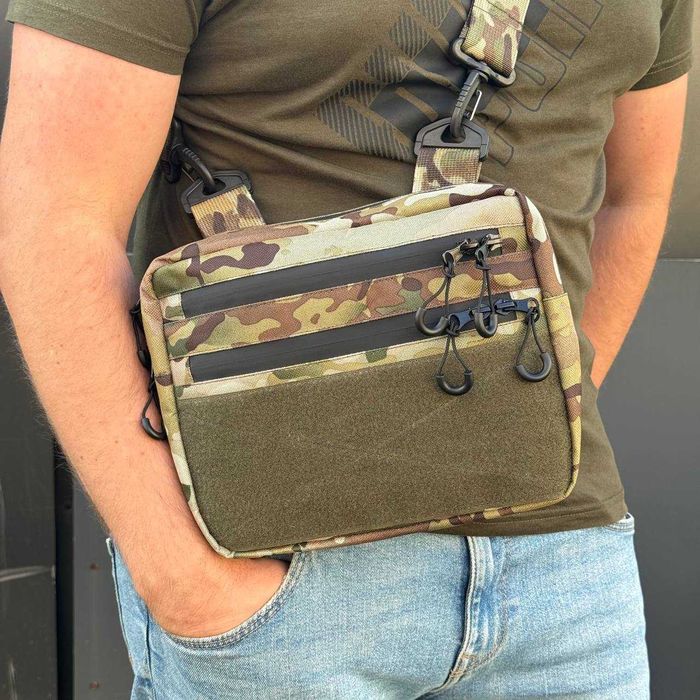 Тактическая сумка через плечо мужская / месенджер з панеллю велкро