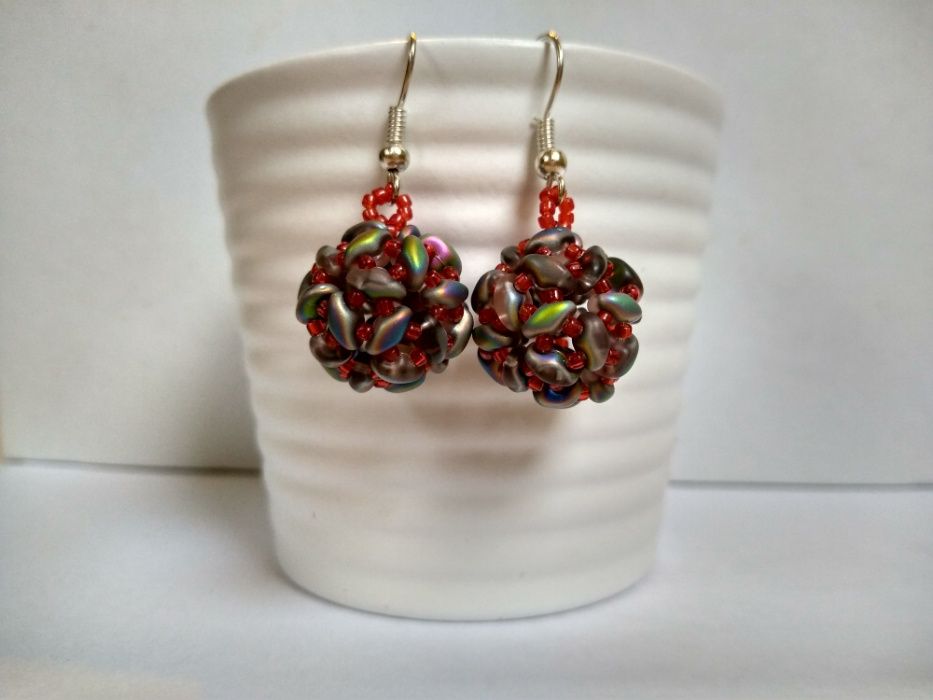Biżuteria handmade - kolczyki kulki (beading, koraliki)