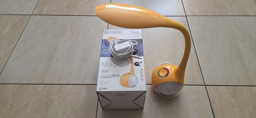 Lampka biurkowa i nocna LED MAGIC I RGB Nilsen żółta US014