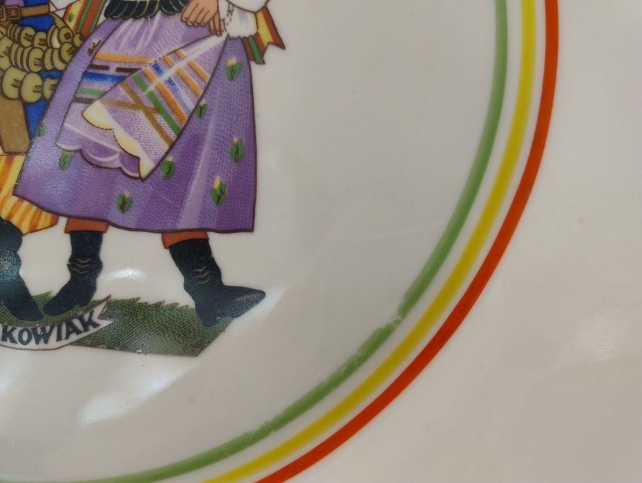Duża patera. Chodzież Tańce polskie. Krakowiak.
