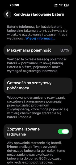 Apple iPhone 14 Pro Max 128 GB Space Black stan jak nowy bateria 87% +