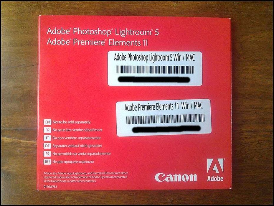Adobe Photoshop Lightroom i Premiere Elements EN BOX wieczysta Okazja!