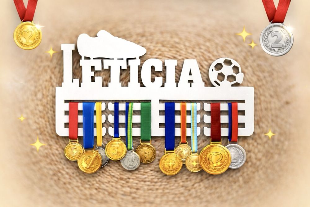 PORTA-MEDALHAS PERSONALIZADOS EM MADEIRA