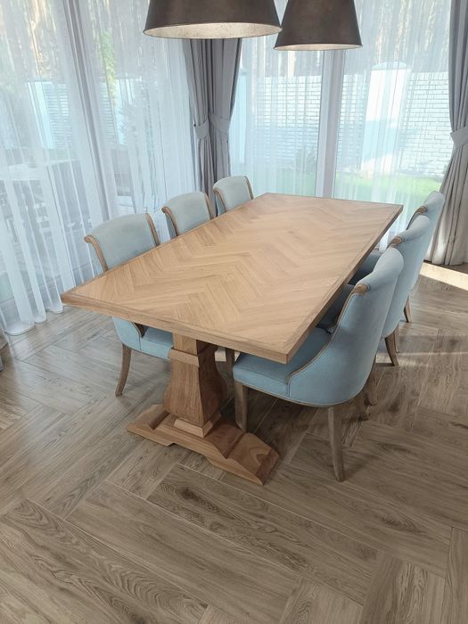 WYPRZEDAŻ Stół dębowy 200/100 blat jodełka dostępny ,model Baron
