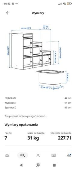 Trofast regał z pojemnikami IKEA