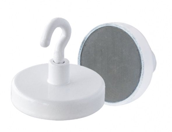Lote 50 Ganchos íman 25mm Ferrite Hook White - Novo