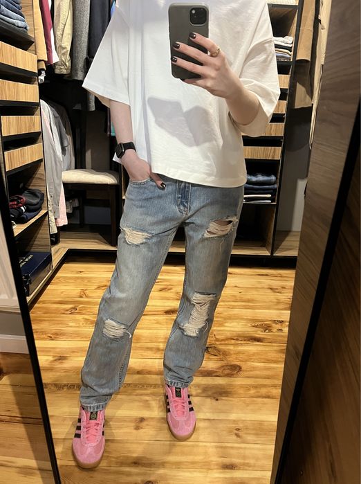 Pull&Bear jeans jasne jeansy loose boyfriend pull & bear bershka S 36