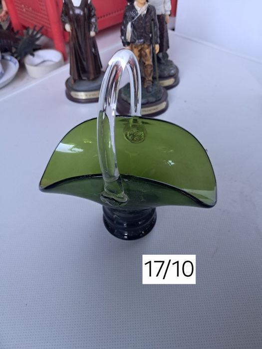 Fruteirazinha em vidro verde vintage