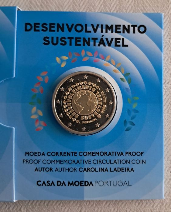 Moeda Proof Comemorativa de Portugal - Desenvolvimento Sustentável