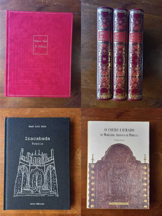 Livros Lello Editores - Eça Saramago Bordalo Filigrana Couro etc