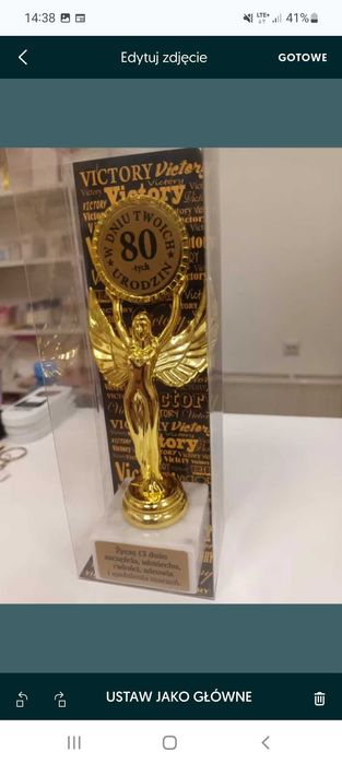 Pozłacana statuetka na 80 urodziny !