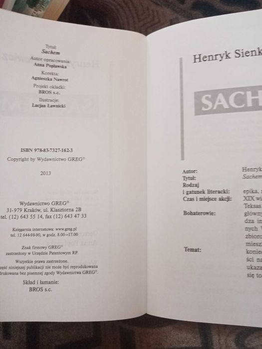 Książka Sachem Stan bardzo dobry