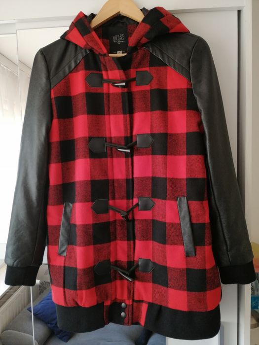 NOWA KURTKA PŁASZCZ HOUSE r. M Krata Skóra ekologiczna jesień