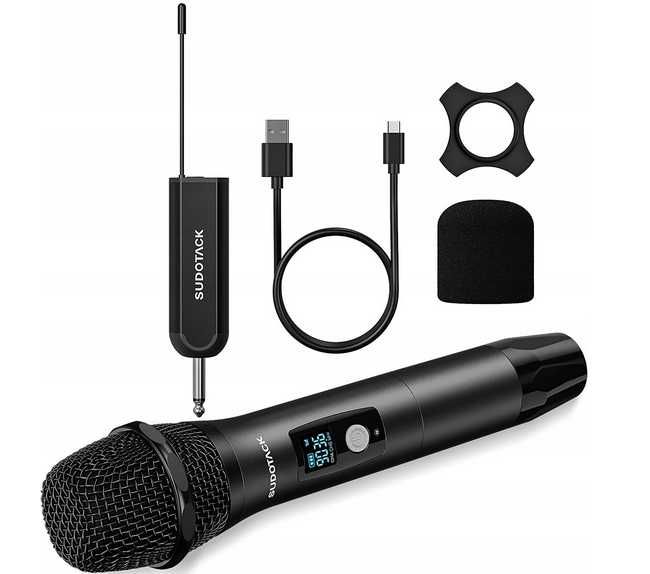 SUDOTACK 2x mikrofon bezprzewodowy dynamiczny z odbiornikiem SWP-A20