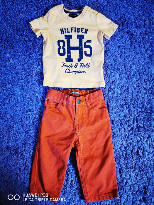 Komplet spodnie jeans i t-shirt Tommy Hilfinger 68
