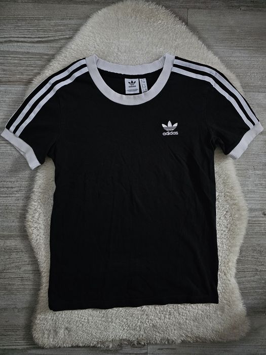 Koszulka Adidas 3 stripes Czarna Rozmiar S