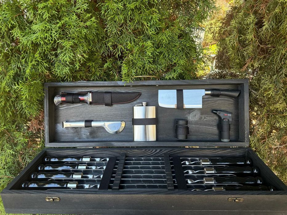 Набір шампурів в керчі футлярі на подарунок чоловіку,кума, побратима