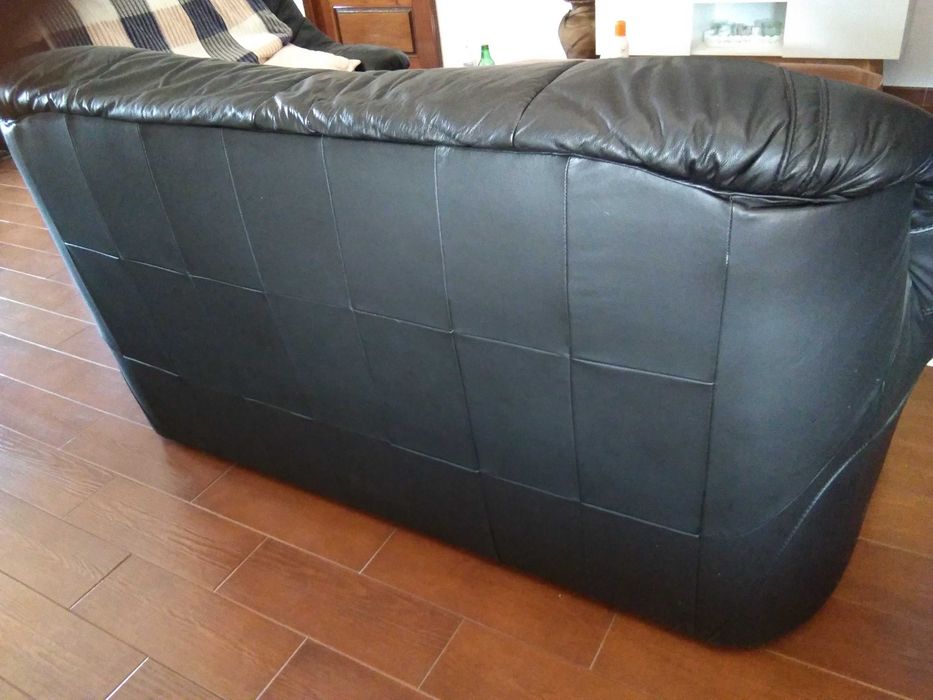 Sofás 3-2-1 em pele com Sofa cama