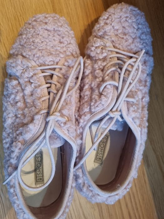 Sneakersy półbuty NLY SHOES baranek rozm. 37 pudrowy róż