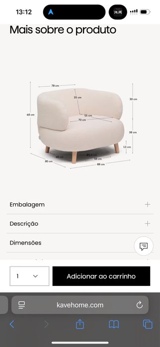 Poltrona KAVE HOME verde claro