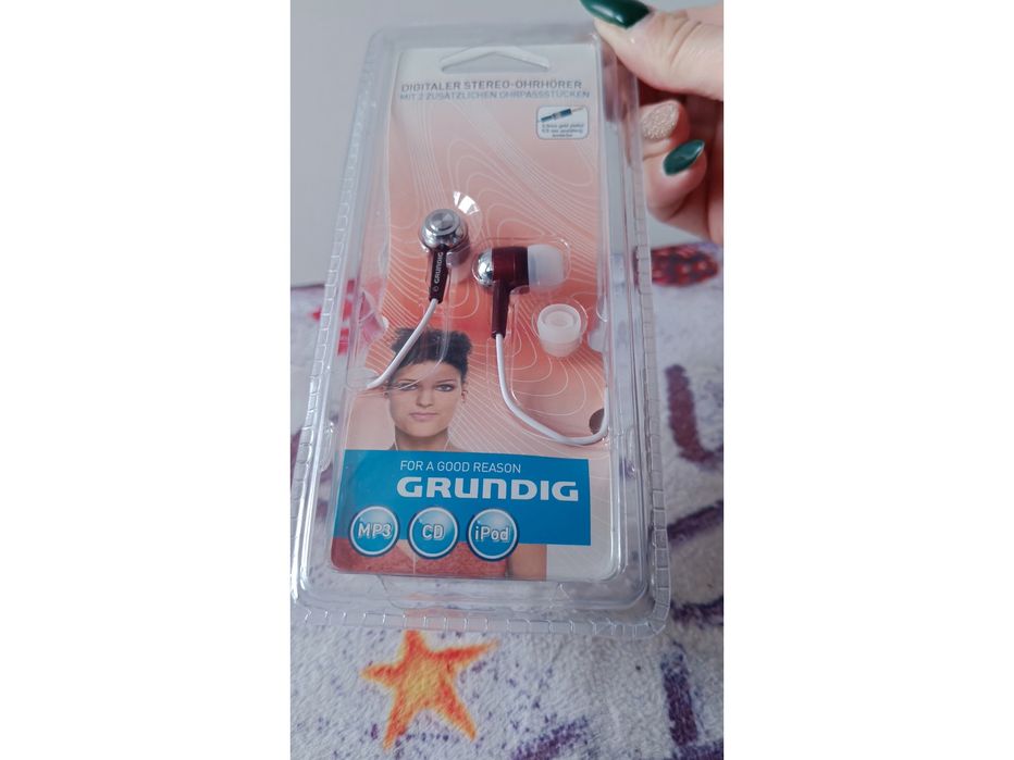 Nowe Słuchawki Douszne Stereo Grundig