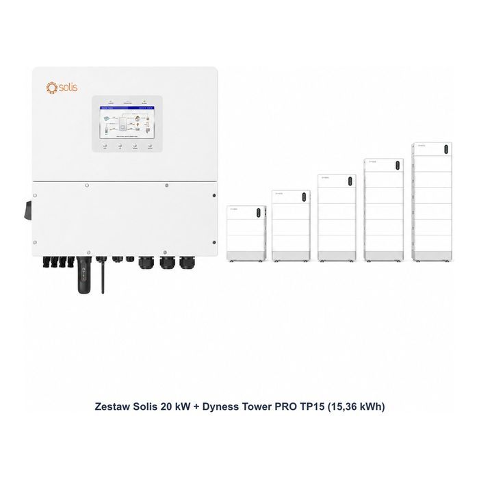 Zestaw Solis 20 kW + Dyness Tower PRO TP15 15,36 kWh