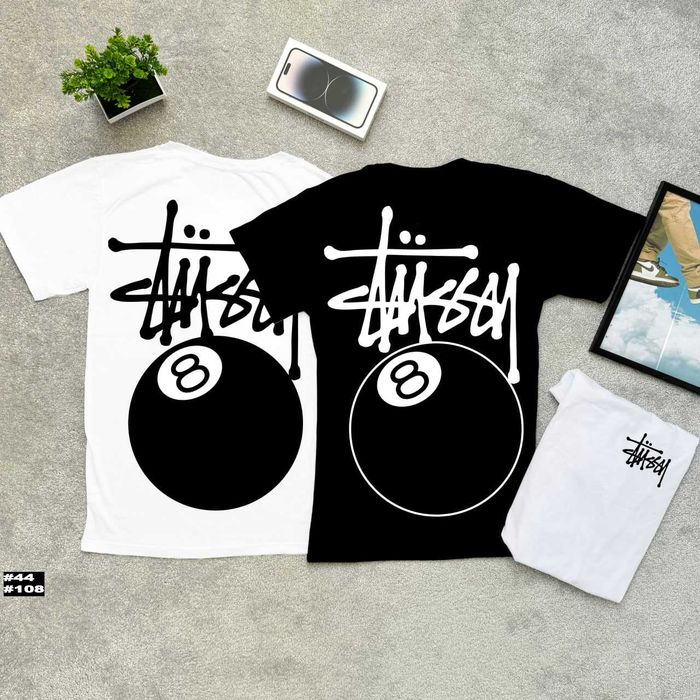Большой Принт Stussy Basic / Стусси Базовая Футболка / XS S M L XL XXL