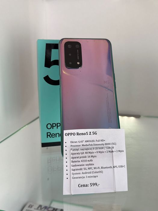 OPPO Reno5 Z 5G 8/128 GB | 5G | NFC | AMOLED | Gwarancja NCTI