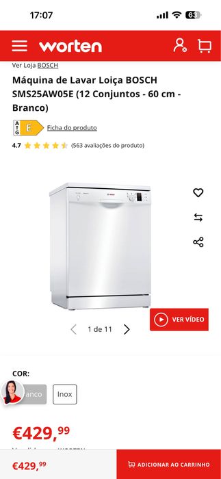 Máquina de Lavar Loiça BOSCH SMS25AW05E (12 Conjuntos - 60 cm