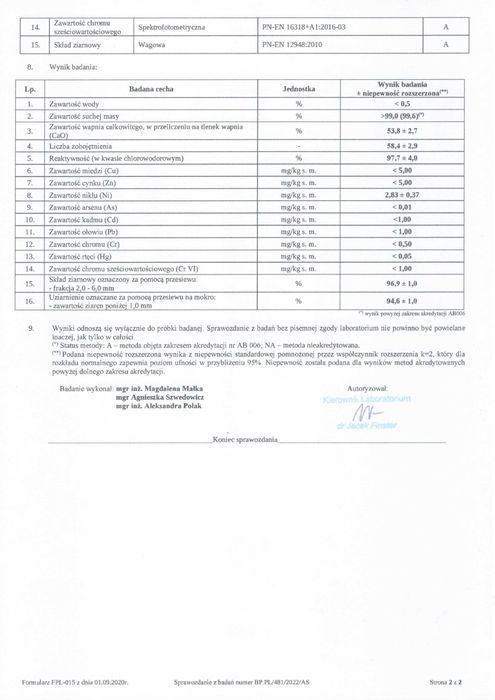 Polskie Wapno Granulowane - bezpośrednio od producenta
