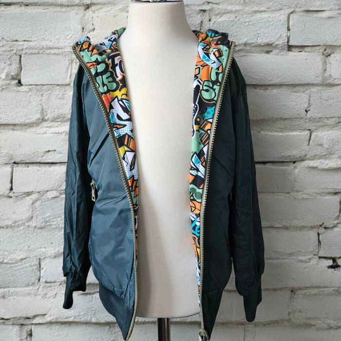 Dwustronna kurtka dla chłopca 10 lat Zielona