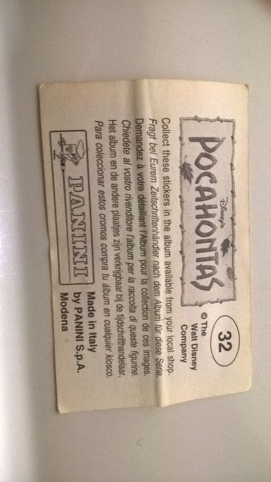 Cromo Pocahontas - 32 (portes incluídos)