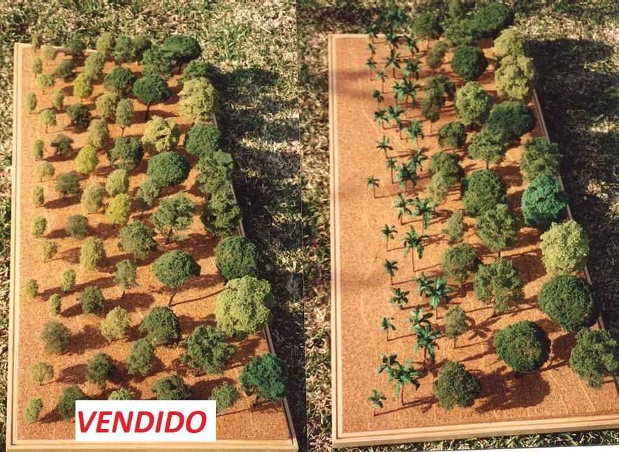 Maquetas, arvores e expositores