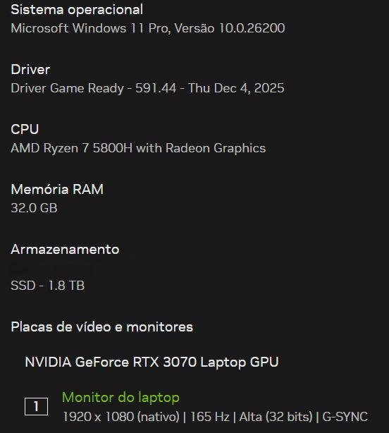Lenovo Legion 5 (5800h - RTX 3070 - 32gb ram - 2tb ssd)