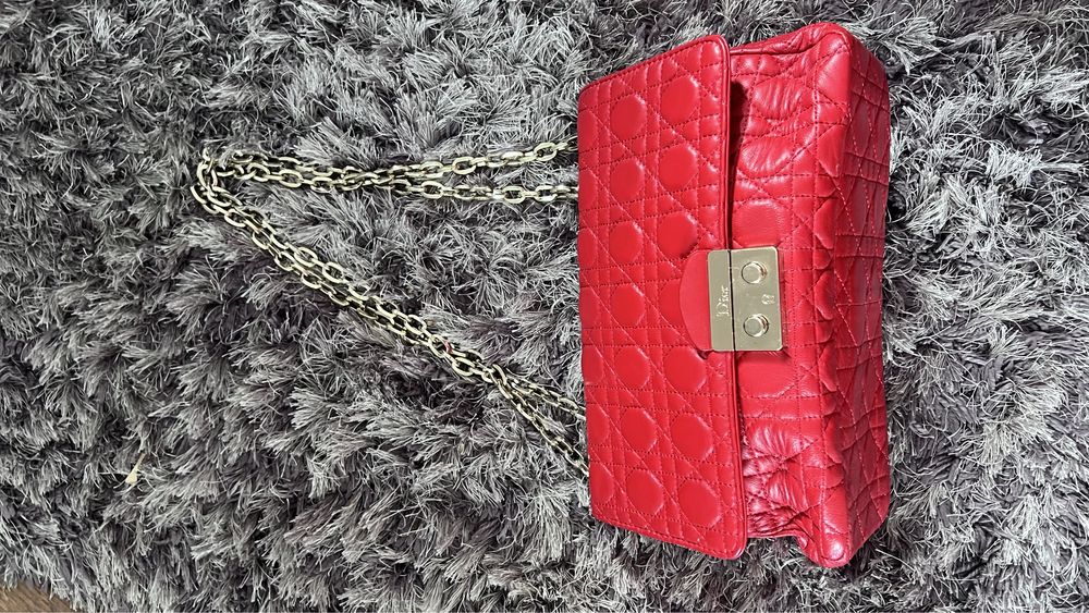 Torebka mała Christian Dior czerwona