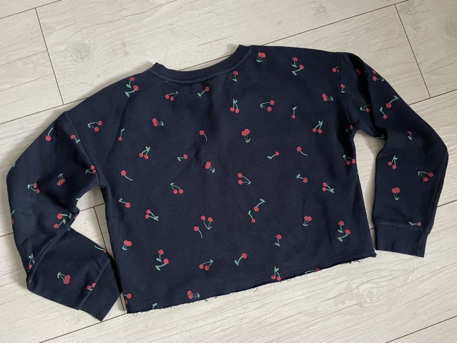 Krótka bluza bluzka H&M granatowa wiśnie 146/152