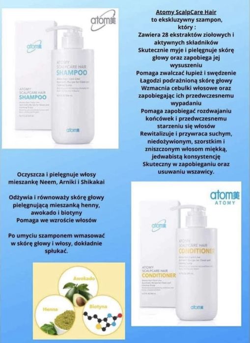 Zestaw szampon i odżywka z Atomy