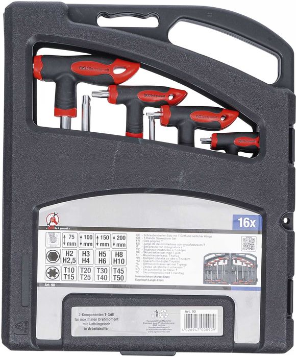 Jogo 16 chaves T hexagonal interior | Torx