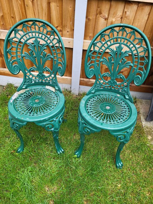 Aluminiowe krzesła ogrodowe 2 szt. Super stan bardzo odporne Wysyłka