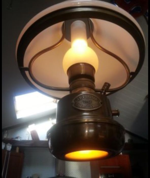 Candeeiro de tecto latão "SS Puritan 1889 Fall River Line"