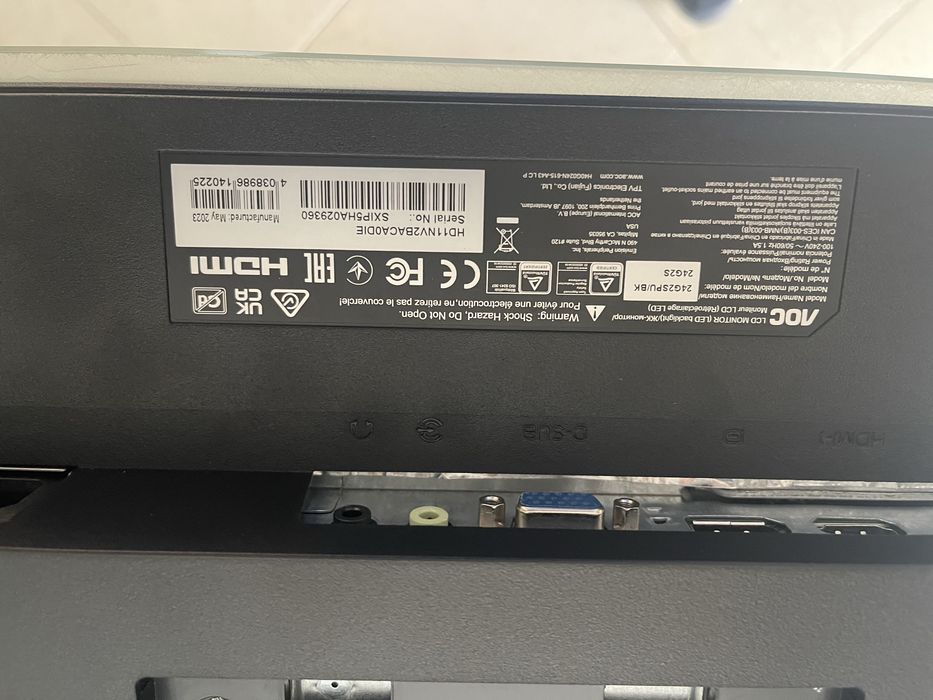 Monitor AOC com avaria ver texto