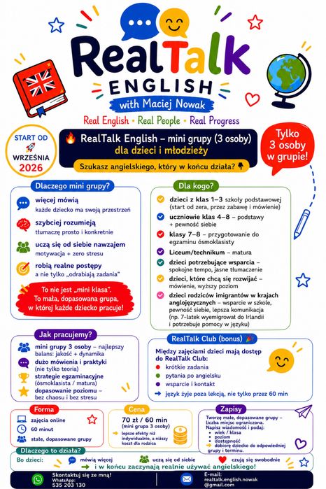 Od września korepetycje z angielskiego