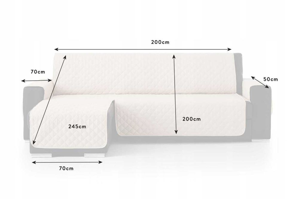 Narzuta na narożnik pikowana kanapę 200 czerwony lewy kapa ochraniacz