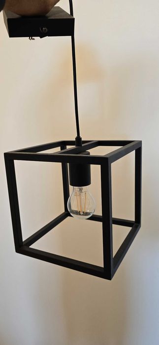 Candeeiro de teto Eldrick Preto Quadraro INSPIRE 20 cm