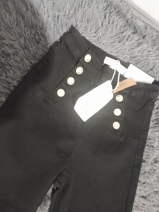 Spodnie flare czarne wysoki stan